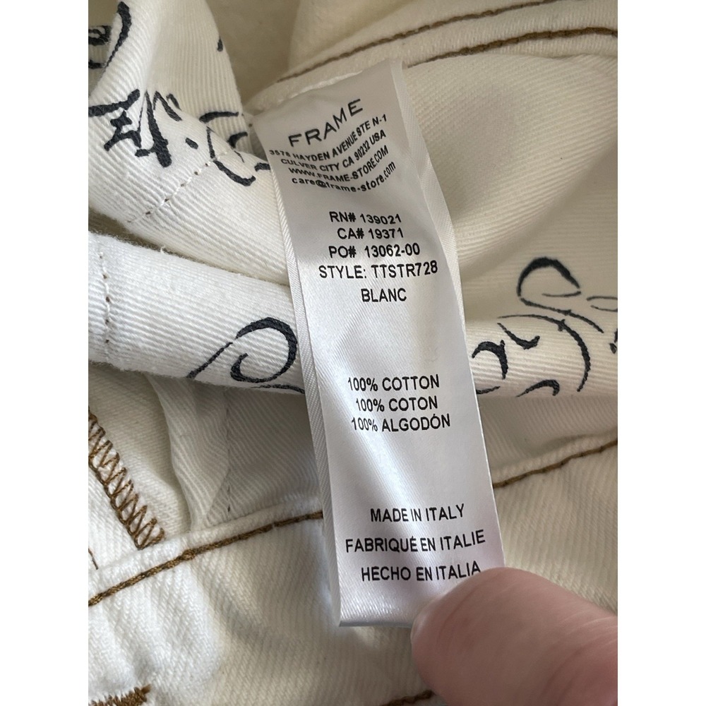 NWT Frame Jeans Ritz Paris White The True Straight Size 28 Made In Italy MSRP348 - Picture 11 of 14